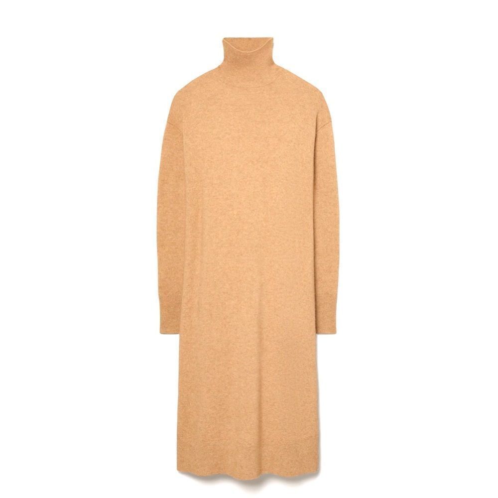 Tory BURCH Cashmere Sweater Dress in Neutral Nude Tan 70s Sportswear Size S